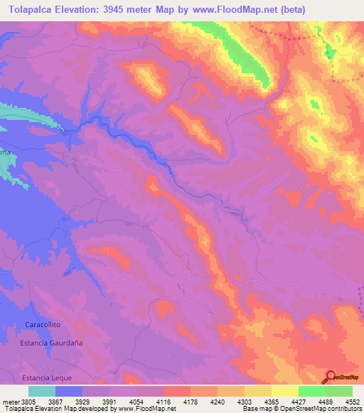 Tolapalca,Bolivia Elevation Map