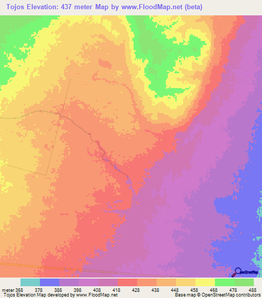 Tojos,Bolivia Elevation Map