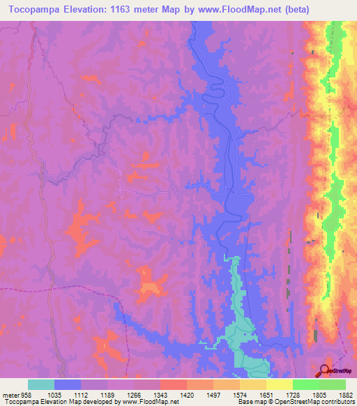 Tocopampa,Bolivia Elevation Map