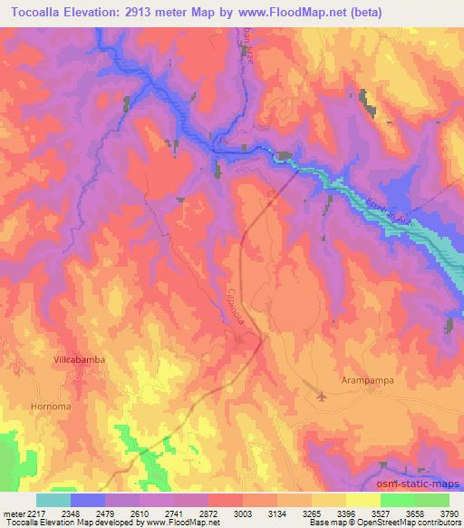 Tocoalla,Bolivia Elevation Map