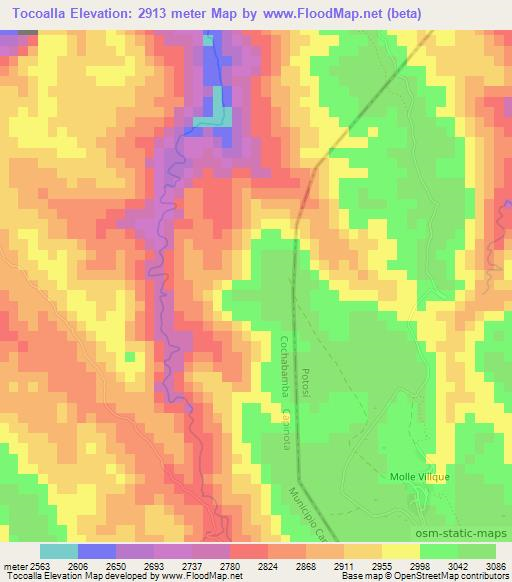 Tocoalla,Bolivia Elevation Map