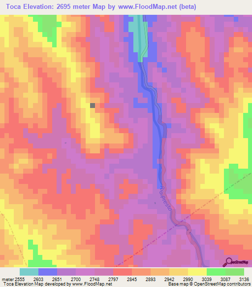 Toca,Bolivia Elevation Map