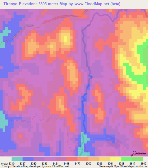 Tirnoyo,Bolivia Elevation Map