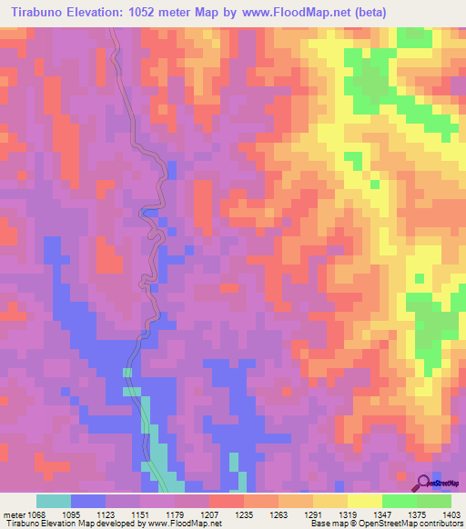 Tirabuno,Bolivia Elevation Map