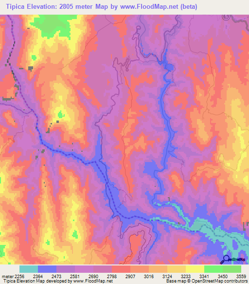 Tipica,Bolivia Elevation Map