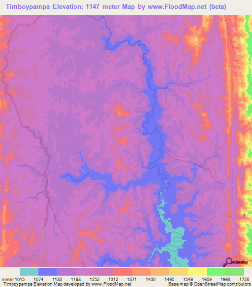 Timboypampa,Bolivia Elevation Map