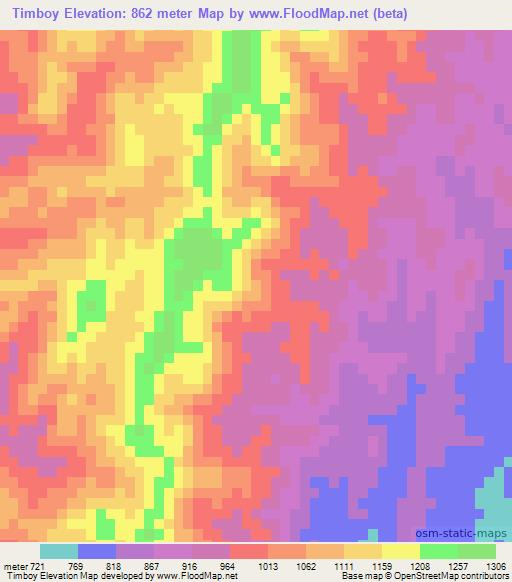 Timboy,Bolivia Elevation Map