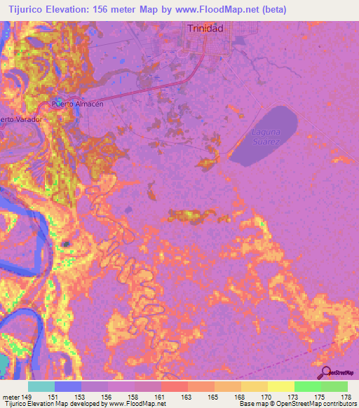 Tijurico,Bolivia Elevation Map
