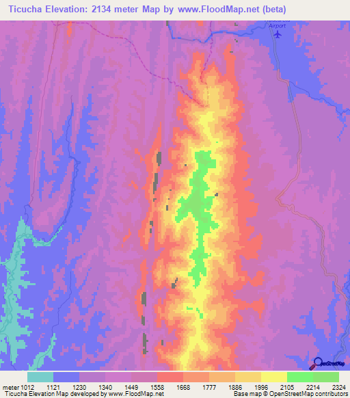 Ticucha,Bolivia Elevation Map
