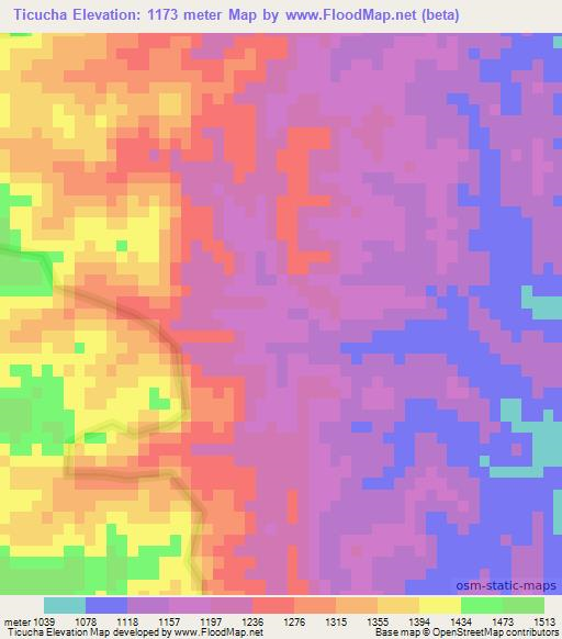 Ticucha,Bolivia Elevation Map