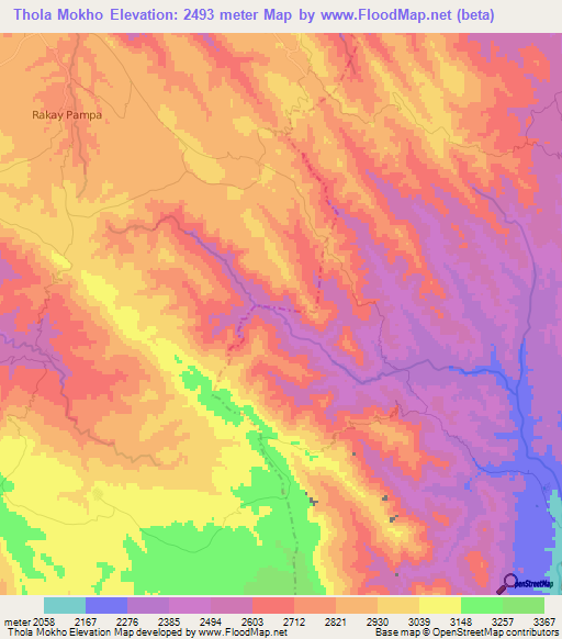 Thola Mokho,Bolivia Elevation Map