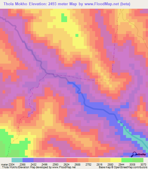 Thola Mokho,Bolivia Elevation Map