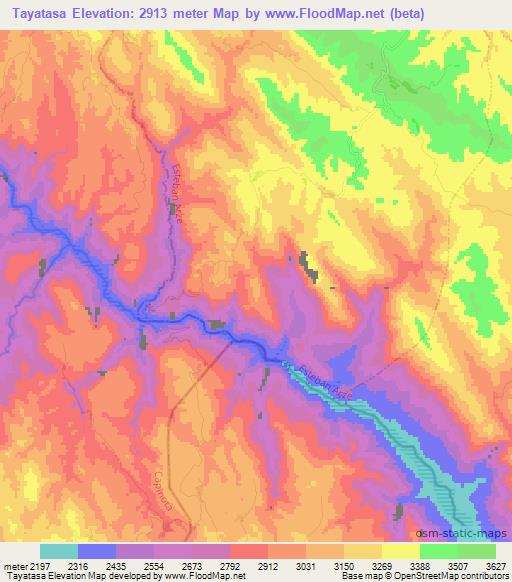 Tayatasa,Bolivia Elevation Map