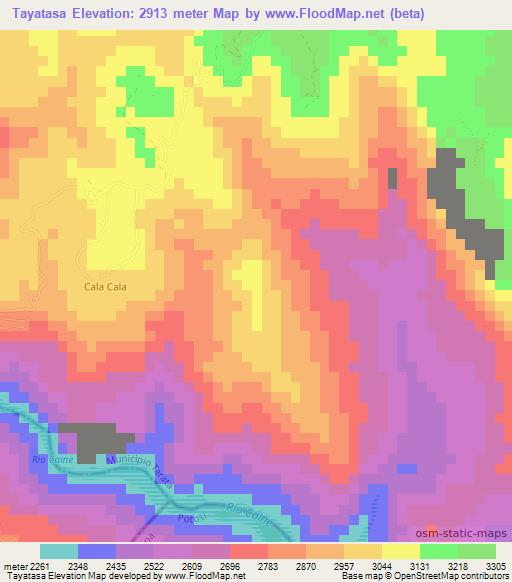 Tayatasa,Bolivia Elevation Map