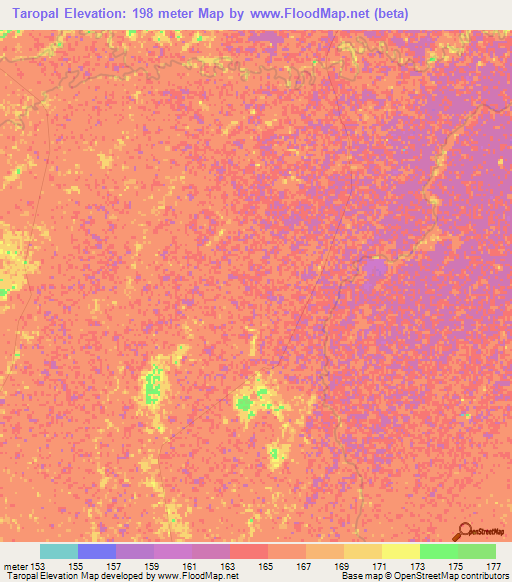 Taropal,Bolivia Elevation Map