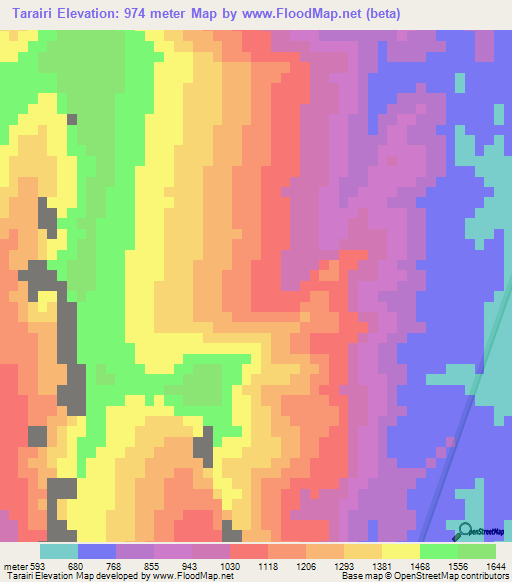 Tarairi,Bolivia Elevation Map