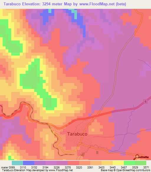 Tarabuco,Bolivia Elevation Map