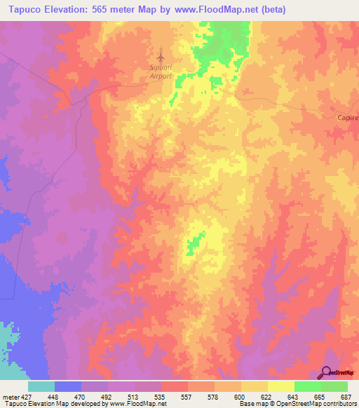 Tapuco,Bolivia Elevation Map