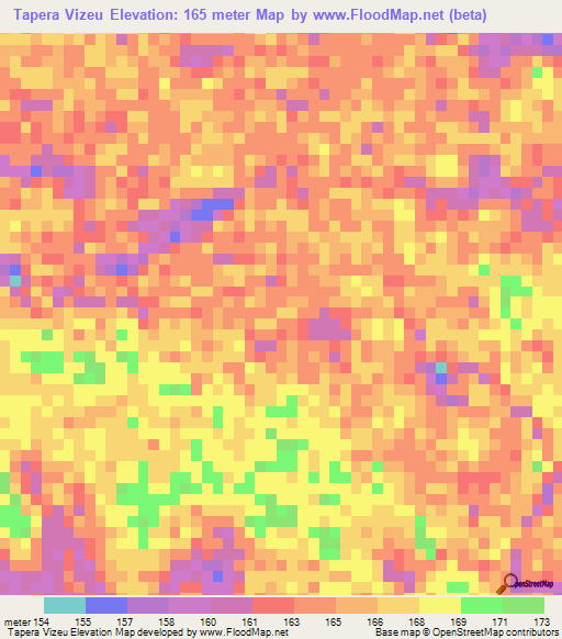 Tapera Vizeu,Bolivia Elevation Map