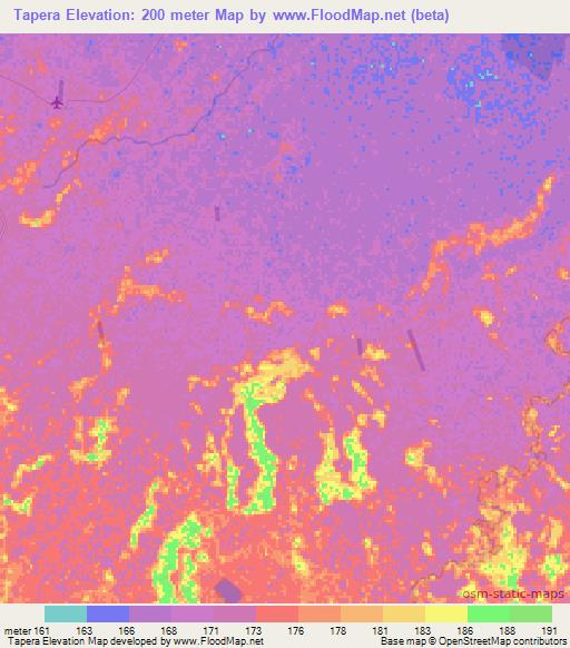 Tapera,Bolivia Elevation Map