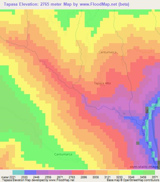 Tapasa,Bolivia Elevation Map