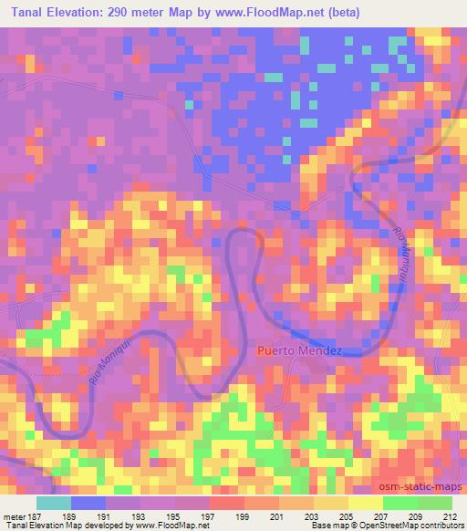 Tanal,Bolivia Elevation Map