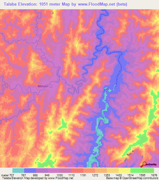 Talaba,Bolivia Elevation Map