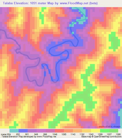 Talaba,Bolivia Elevation Map