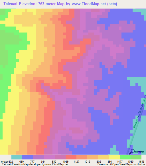 Taicuati,Bolivia Elevation Map