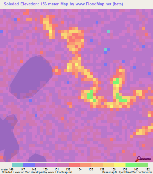 Soledad,Bolivia Elevation Map