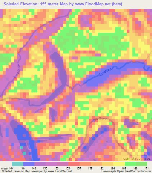 Soledad,Bolivia Elevation Map