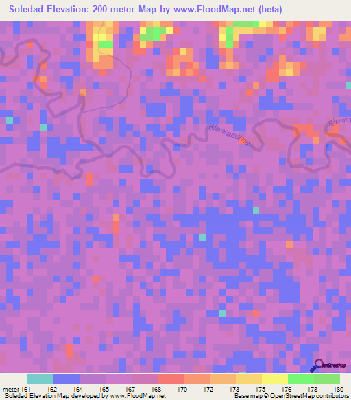 Soledad,Bolivia Elevation Map