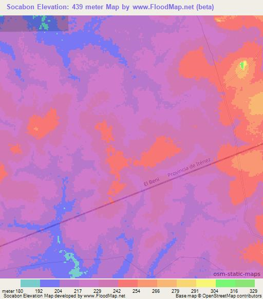 Socabon,Bolivia Elevation Map