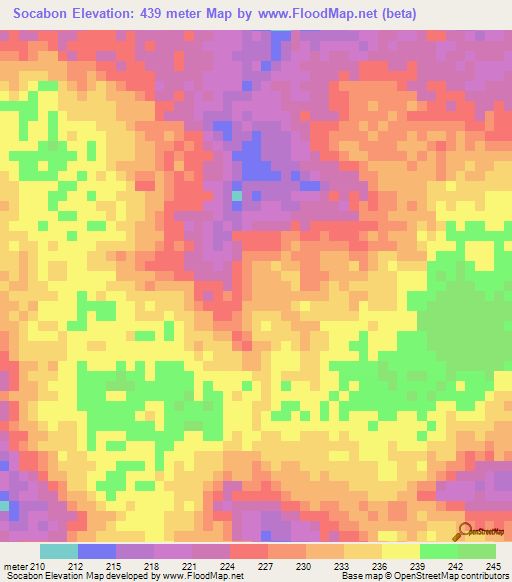 Socabon,Bolivia Elevation Map