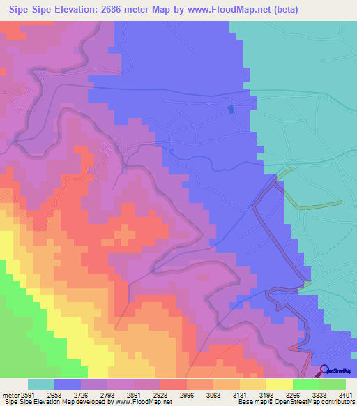 Sipe Sipe,Bolivia Elevation Map