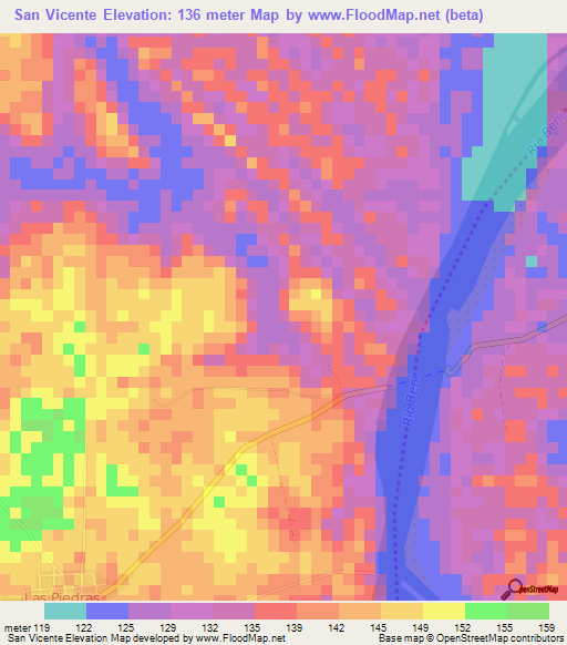 San Vicente,Bolivia Elevation Map