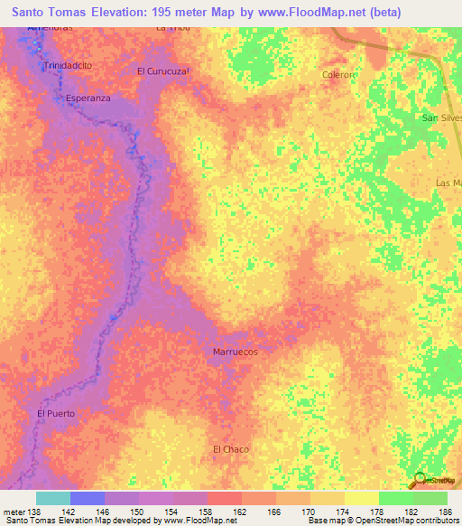 Santo Tomas,Bolivia Elevation Map
