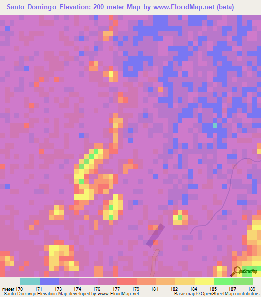 Santo Domingo,Bolivia Elevation Map