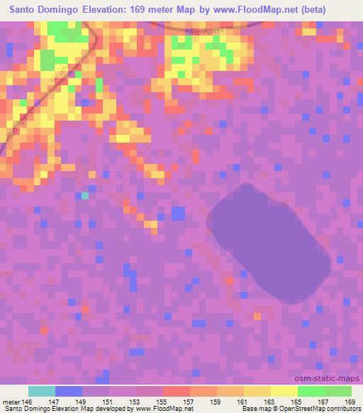 Santo Domingo,Bolivia Elevation Map