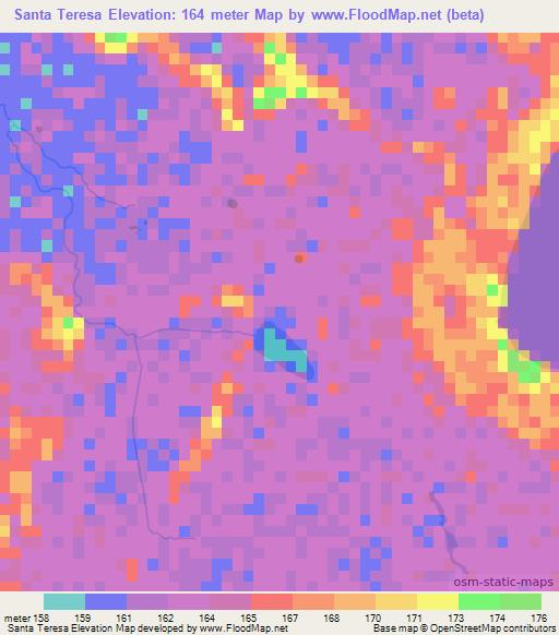 Santa Teresa,Bolivia Elevation Map