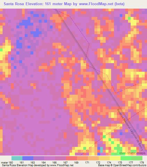 Santa Rosa,Bolivia Elevation Map