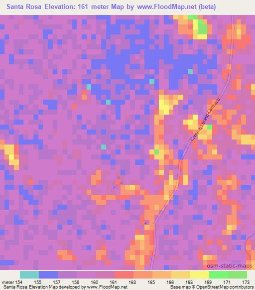 Santa Rosa,Bolivia Elevation Map