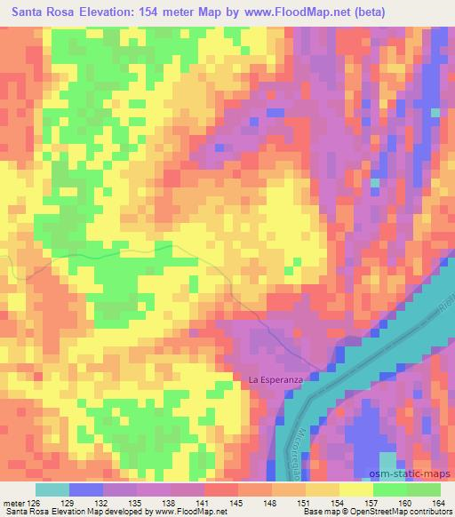 Santa Rosa,Bolivia Elevation Map