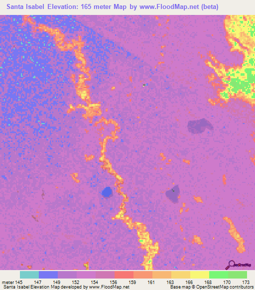Santa Isabel,Bolivia Elevation Map