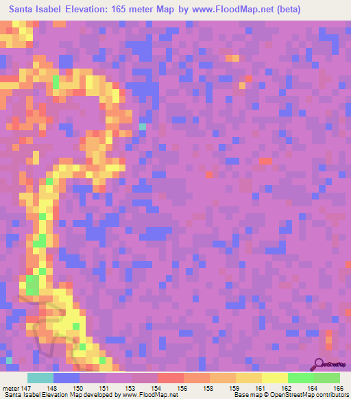 Santa Isabel,Bolivia Elevation Map