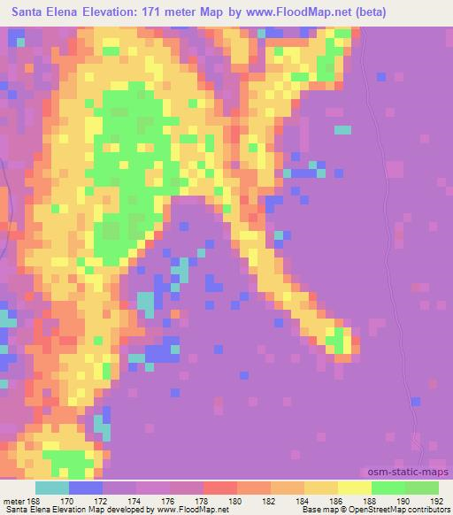 Santa Elena,Bolivia Elevation Map