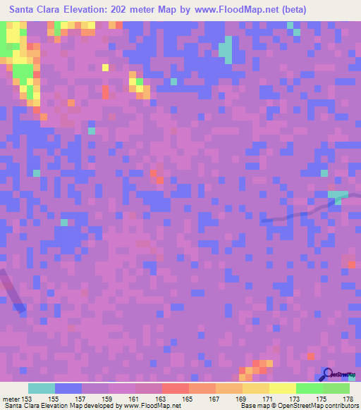 Santa Clara,Bolivia Elevation Map