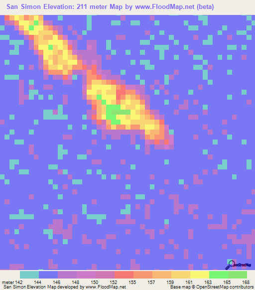 San Simon,Bolivia Elevation Map