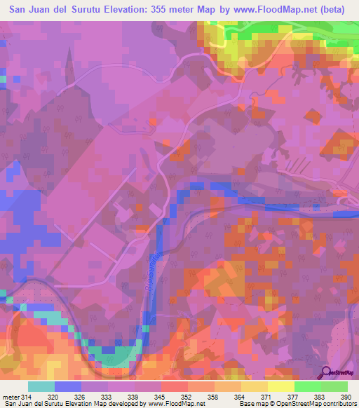 San Juan del Surutu,Bolivia Elevation Map