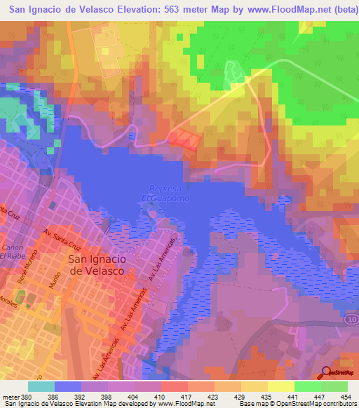 San Ignacio de Velasco,Bolivia Elevation Map